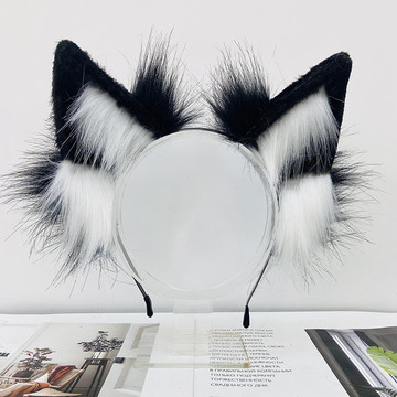 仿真兽耳头箍可爱毛绒装扮仿真狼配饰恶狼孤狼发箍头饰发饰