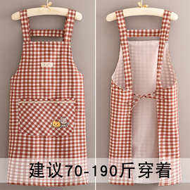 批发简约韩版双层布料围裙家用厨房餐饮专用工作服女透气耐磨做饭