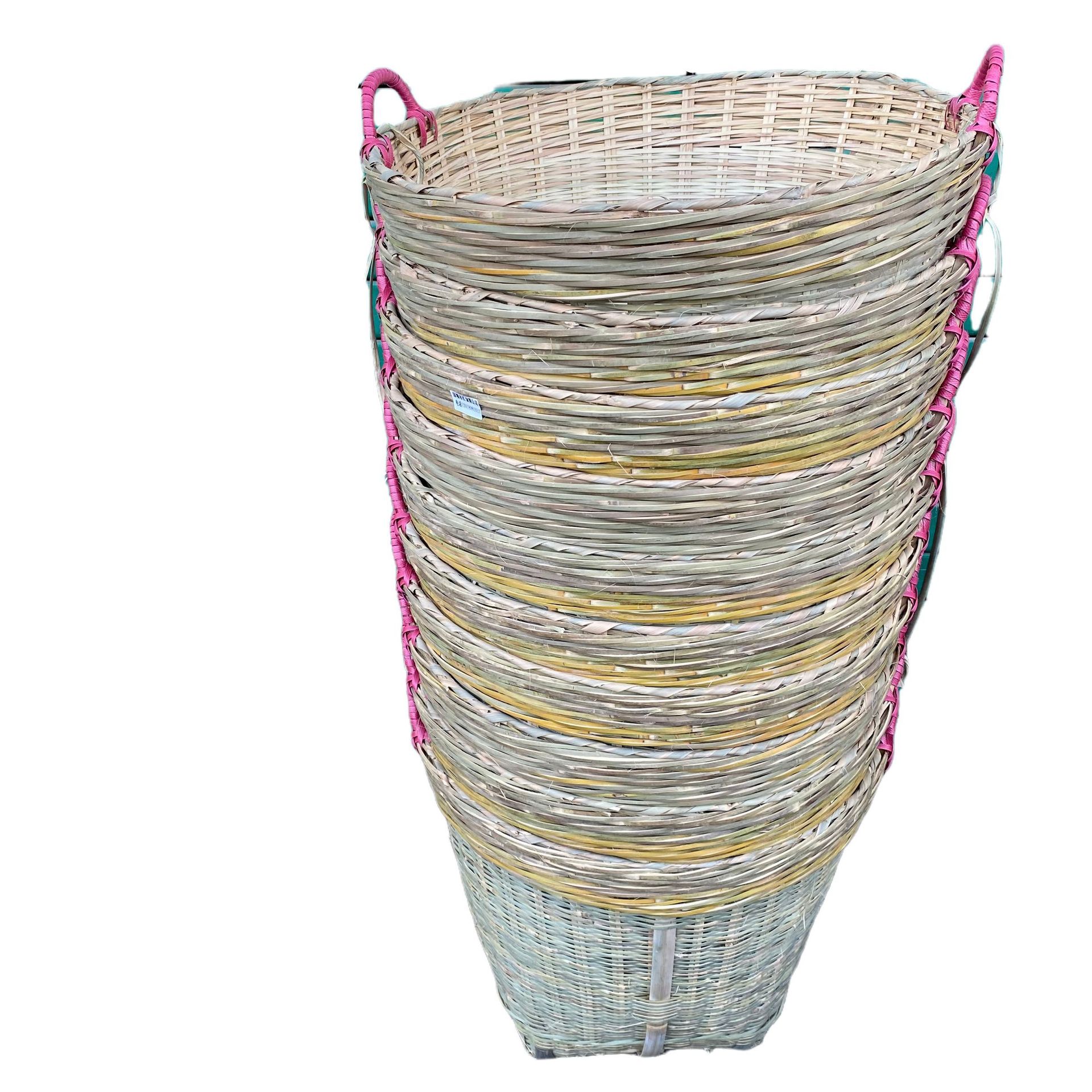 大号箩筐竹编制品淘米箩粮食竹筐竹制品收纳筐竹篓喜事筐竹篮扁担