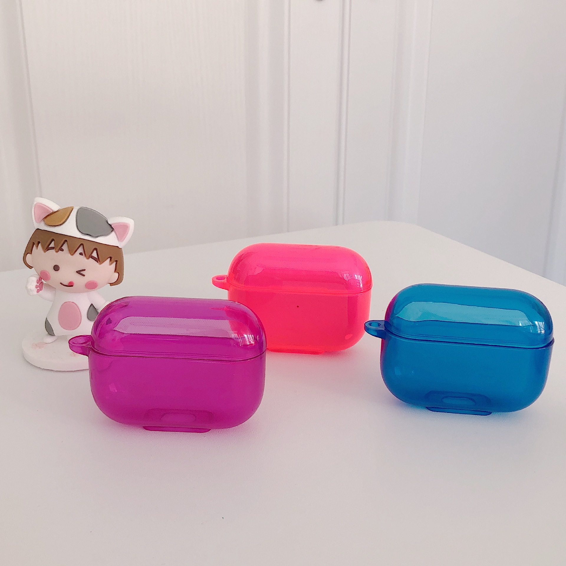适用airpods pro保护套tpu荧光绿色耳机壳定制素材苹果蓝牙耳机套