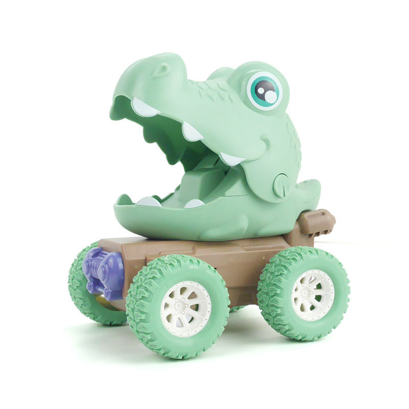 跨境热销 儿童按压鲨鱼鳄鱼车惯性大头小汽车益智爬行玩具车
