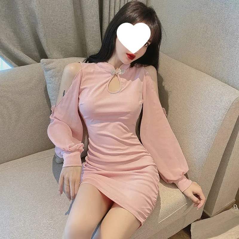 2025年新款新中式长袖旗袍年轻款少女复古修身显瘦改良版连衣裙
