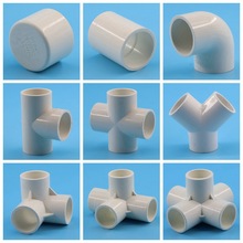 20/25/32mm White PVC Pipe Fittings Straight Elbow Tee Cross