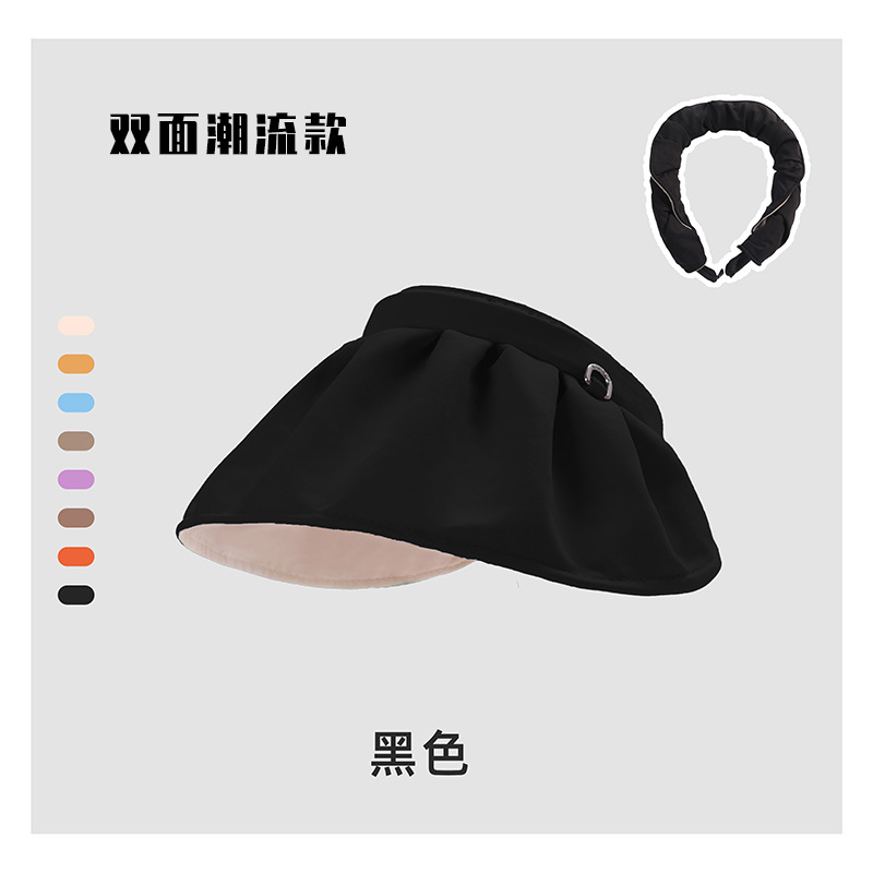 Shell-like Bonnet Headband Women's Summer UV-Proof Sun-Proof Breathable Topless Hat Students Show Face Small Foldable Hairband Hat