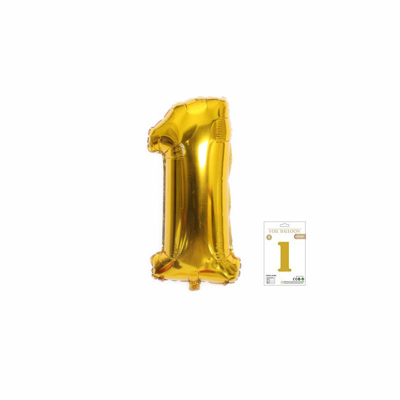 16-Inch Digital Aluminum Balloon Exquisite Paper Card Packaging Birthday Party Background Wall Decoration Banquet Atmosphere Arrangement Articles