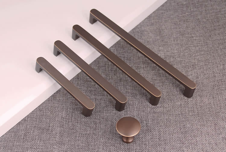 黄铜拉手实心现代简约衣柜抽屉床头柜拉手圆形单孔鞋柜全铜拉手