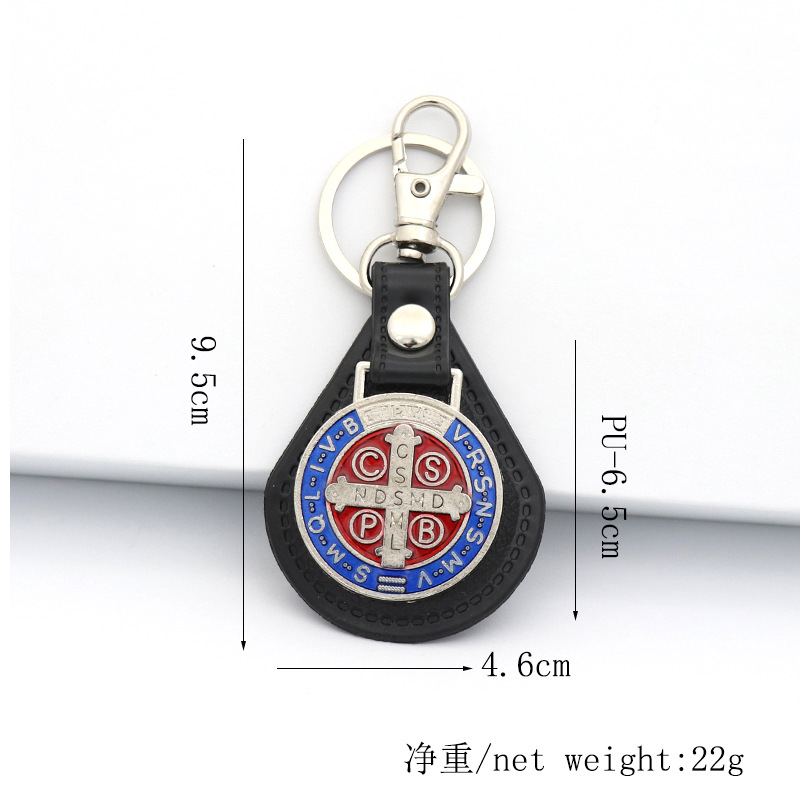 Factory Wholesale Foreign Trade Hot Metal Pu Combination Ornament Pendant Religious Keychain Ornaments