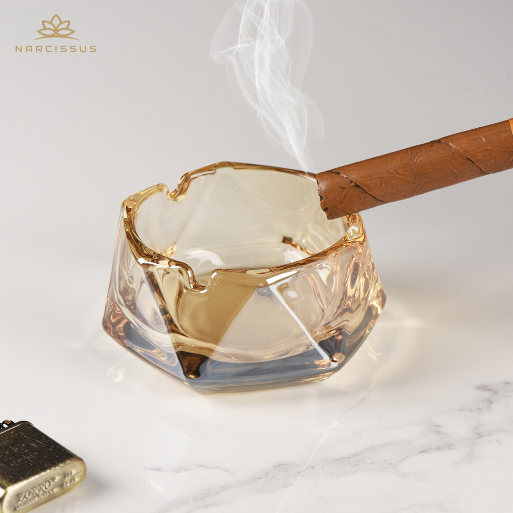 栾染烟灰缸酒店宾馆玻璃烟灰缸潮流民宿烟缸办公室时尚家用烟盅