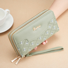 钱包女生长款新款韩版简约拼接手拿包wallet零钱包卡包女士高级感