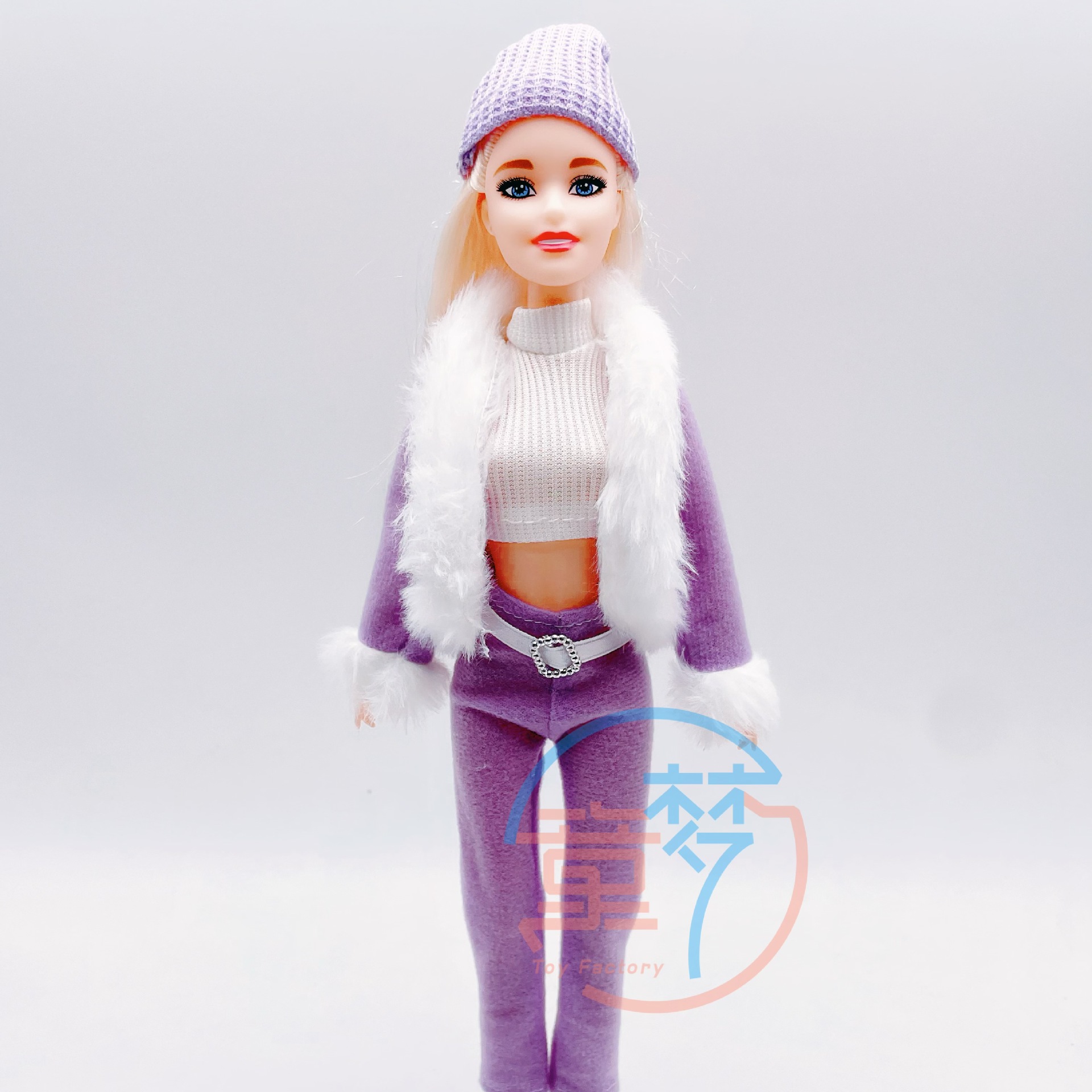 Barbie Doll Skiing Suit Girls Playing House Toy Fur Collar Jacket Pants Hat White Inner Wear