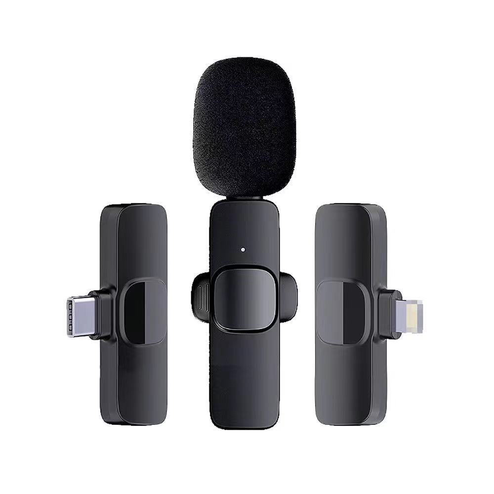 一拖二无线领夹麦克风降噪手机直播户外采访会议录音收音降噪话筒