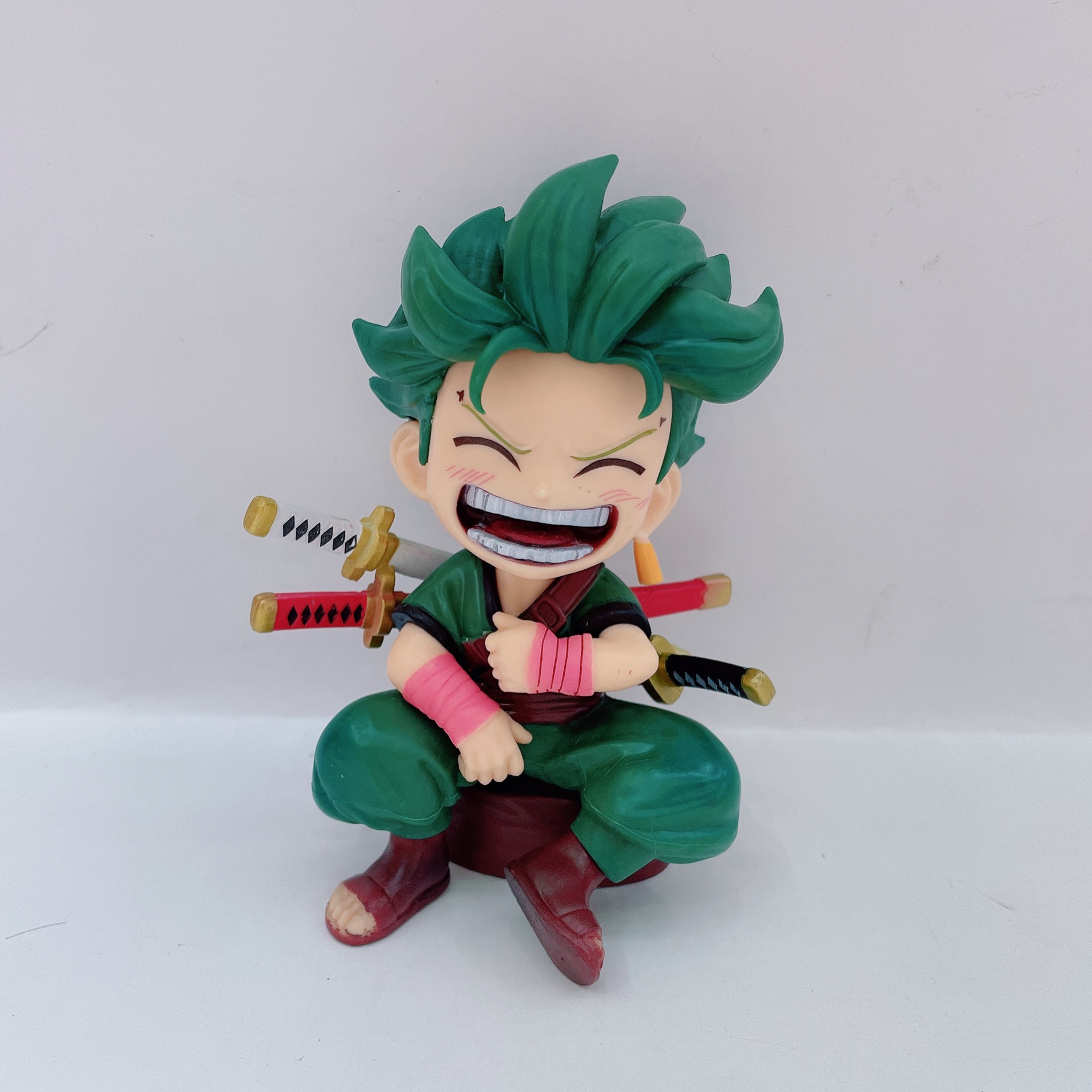3 Anime One Piece Sitting Luffy Sauron Ace Hand-Made Model Car Doll Ornaments Toy Prize Figure