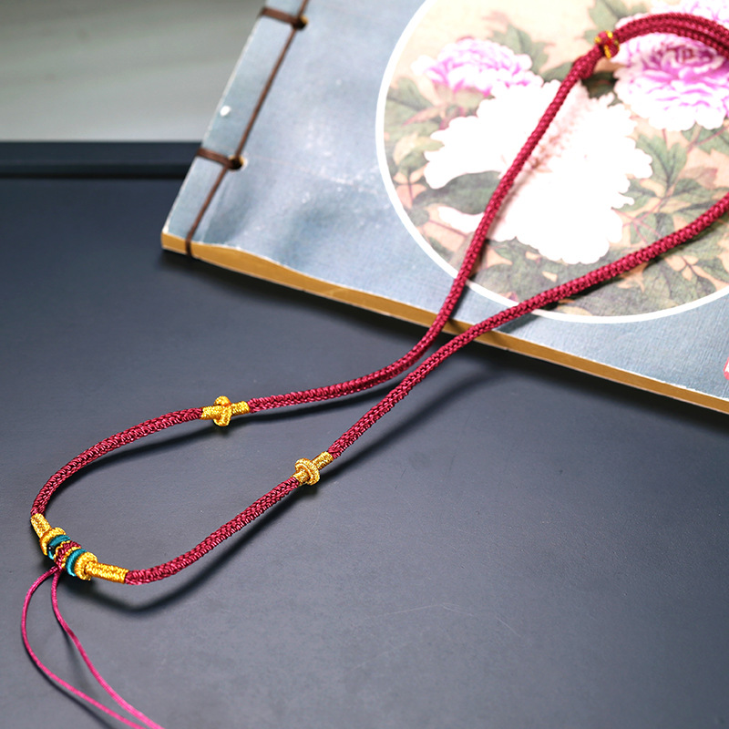 手工编织百搭项链绳八股辫编绳毛衣链蜜蜡吊坠绳平安扣挂脖绳子女