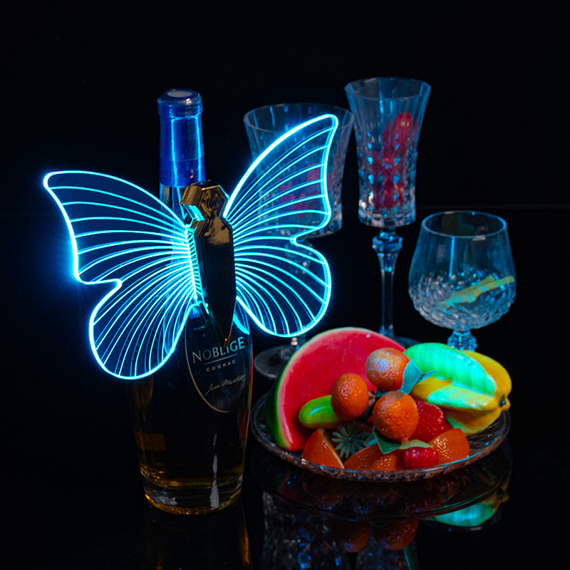 Cross Mirror Led Light-Emitting Butterfly Wings Champagne Head Flash Stick Wine Sleeve Colorful Glow Stick Bar Ktv Atmosphere Props