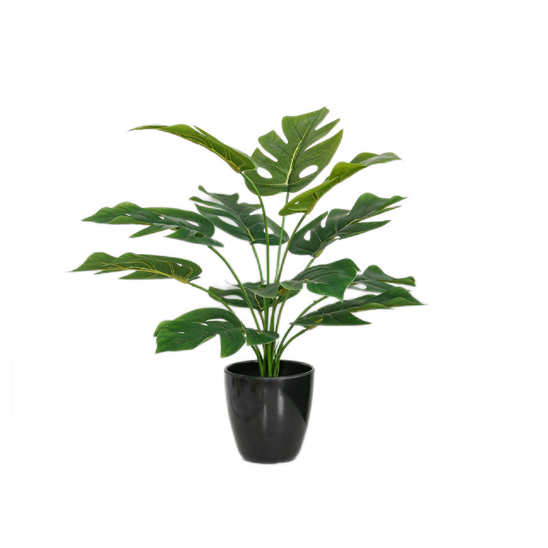 Monstera Deliciosa Simulation Green Plant Soft Decoration Millennium Taro Simulation Flower Pot Landscape Nordic Style Home Ornament Furnishing