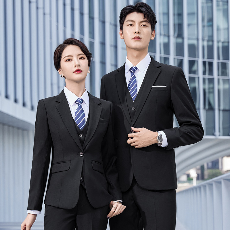 商务气质休闲企业工装西服前台销售业务员工作服男女同款西装套装