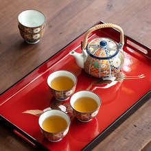 日本进口古伊万里系列茶具六件套春节礼品泡茶杯日式家用茶壶套装