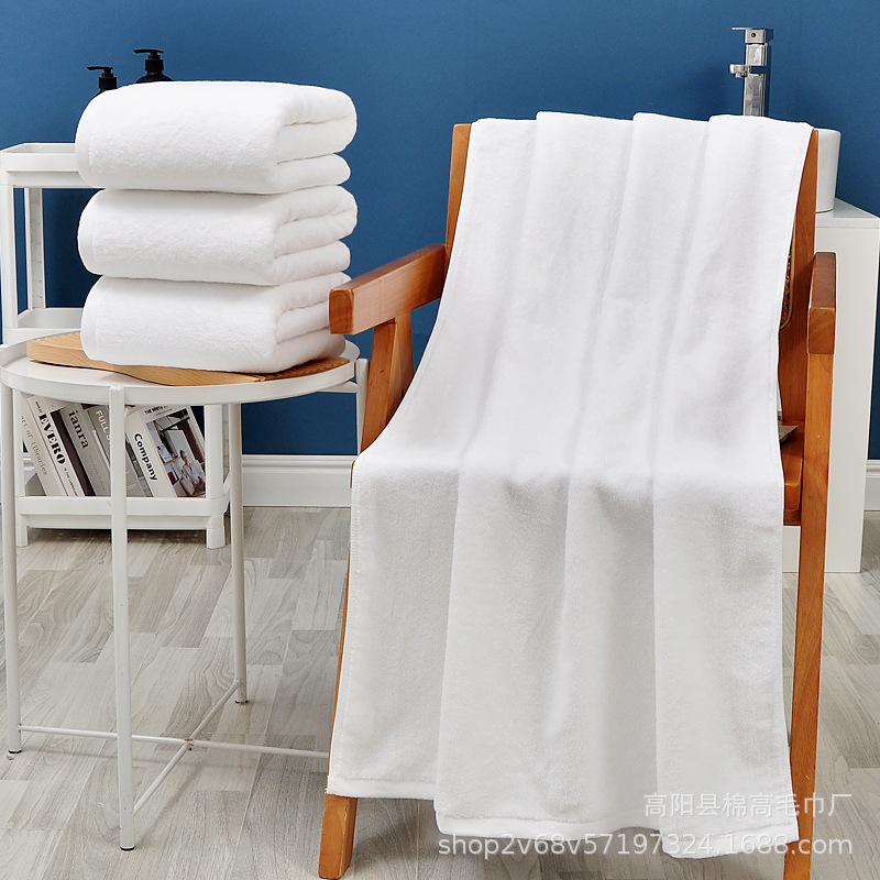 Pure Cotton Bath Towel Five-Star Hotel Beauty Salon White Bath Towel Bed & Breakfast plus-Sized Thickened 100% Cotton Bath Towel Wholesale