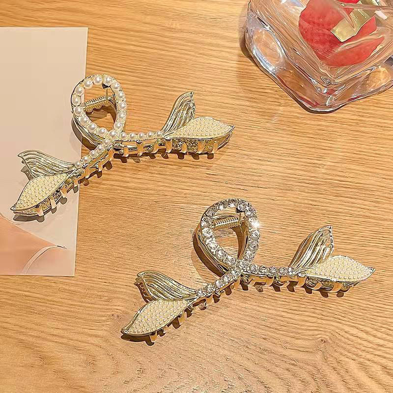Metal Hair Claw Large Pearl Rhinestone Shark Clip Headdress Online Best-Selling Product Clip Hair Claws