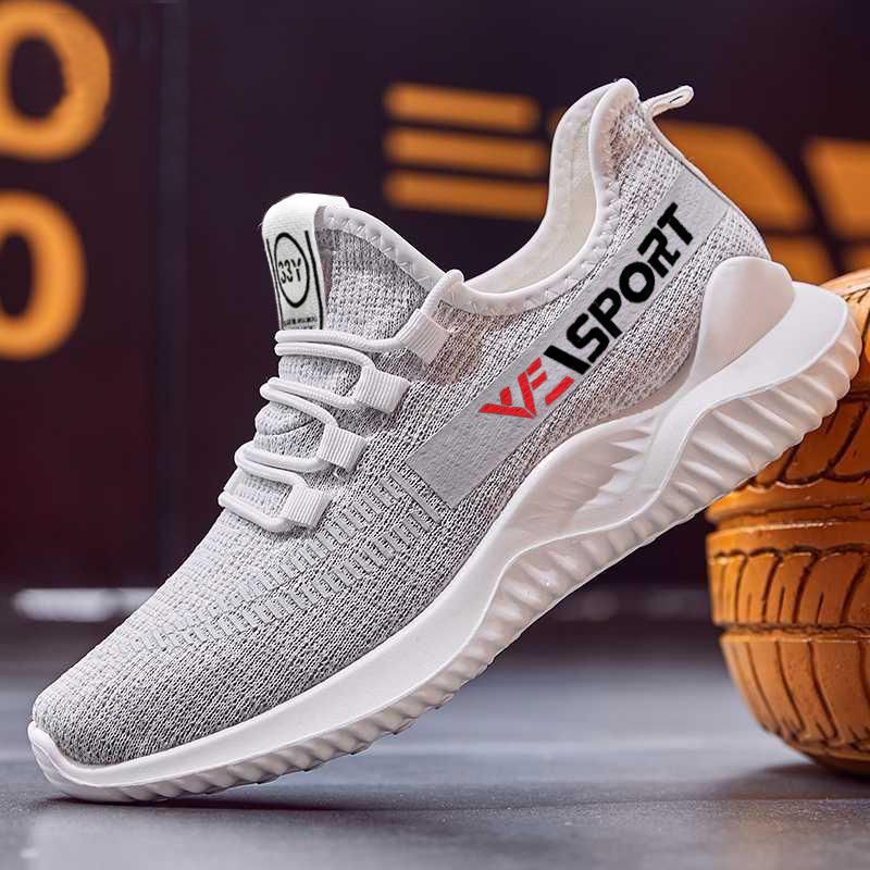 Summer Autumn Men's Shoes Wholesale Flying Woven Korean Breathable Casual Coconut Shoes Breathable Mesh Sneaker Men's Shoes Pumps