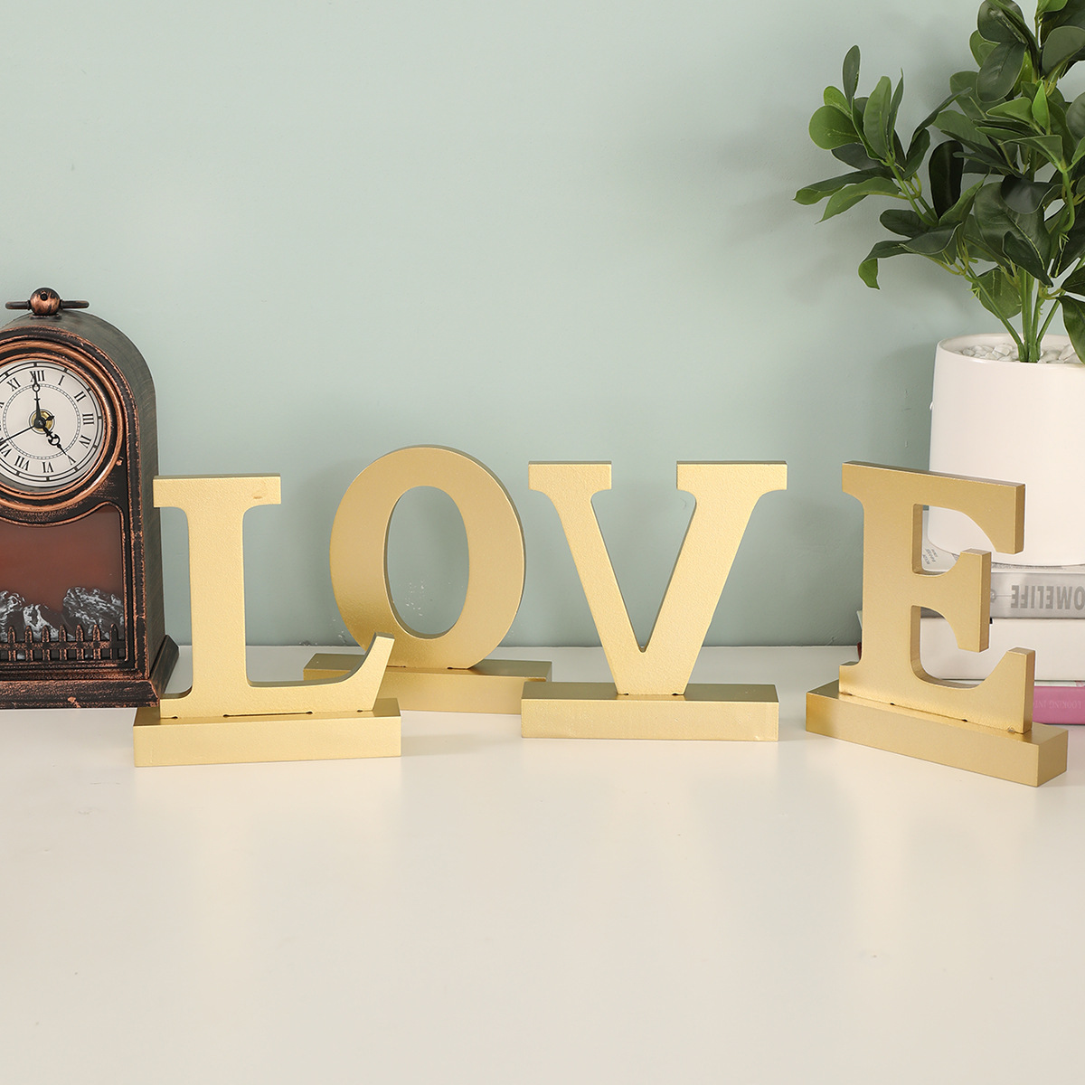 Nordic Ins English Letters Love Holiday Gift Golden Shooting Props Home Decoration Seal Crafts