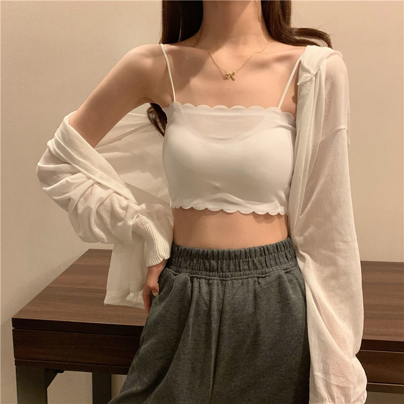 初中生内衣女学生发育期打底吊带背心女生裹胸抹胸无钢圈薄亚马逊