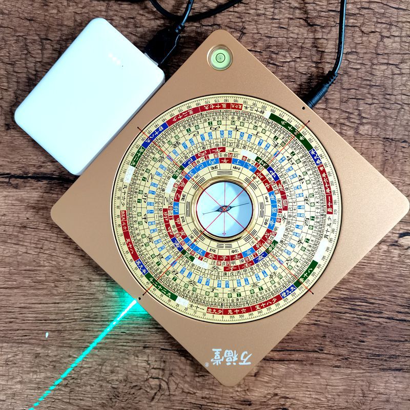 工厂批发万福堂5寸激光风水罗盘红外线纯铜指南针八卦罗经仪