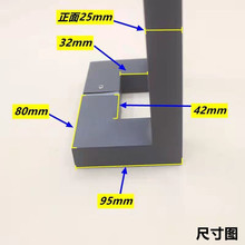 2U8K加厚玻璃门拉手方管双弯无指纹不锈钢黑钛玫瑰咖啡色有框木门