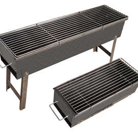 加厚钢板满焊烧烤炉商用炭火架子家用羊肉串箱一体折弯烤炉户外