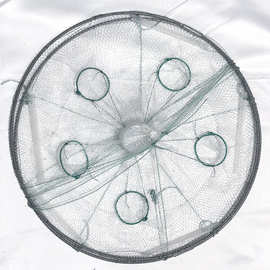 白色圆形鱼笼捕鱼虾笼网捕鱼笼河虾网小鱼渔网池塘抓鱼工具345孔