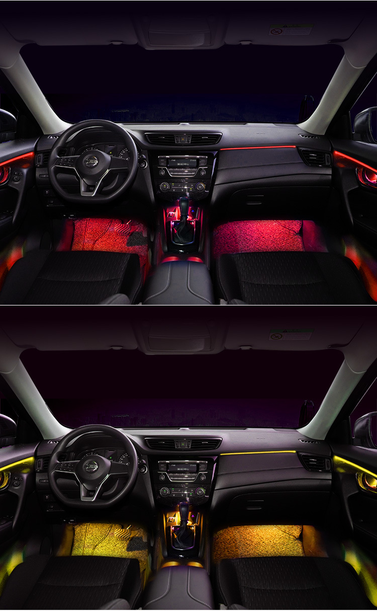 适用1617-20款日产新逍客奇骏天籁氛围灯专用车内原厂脚窝气氛灯