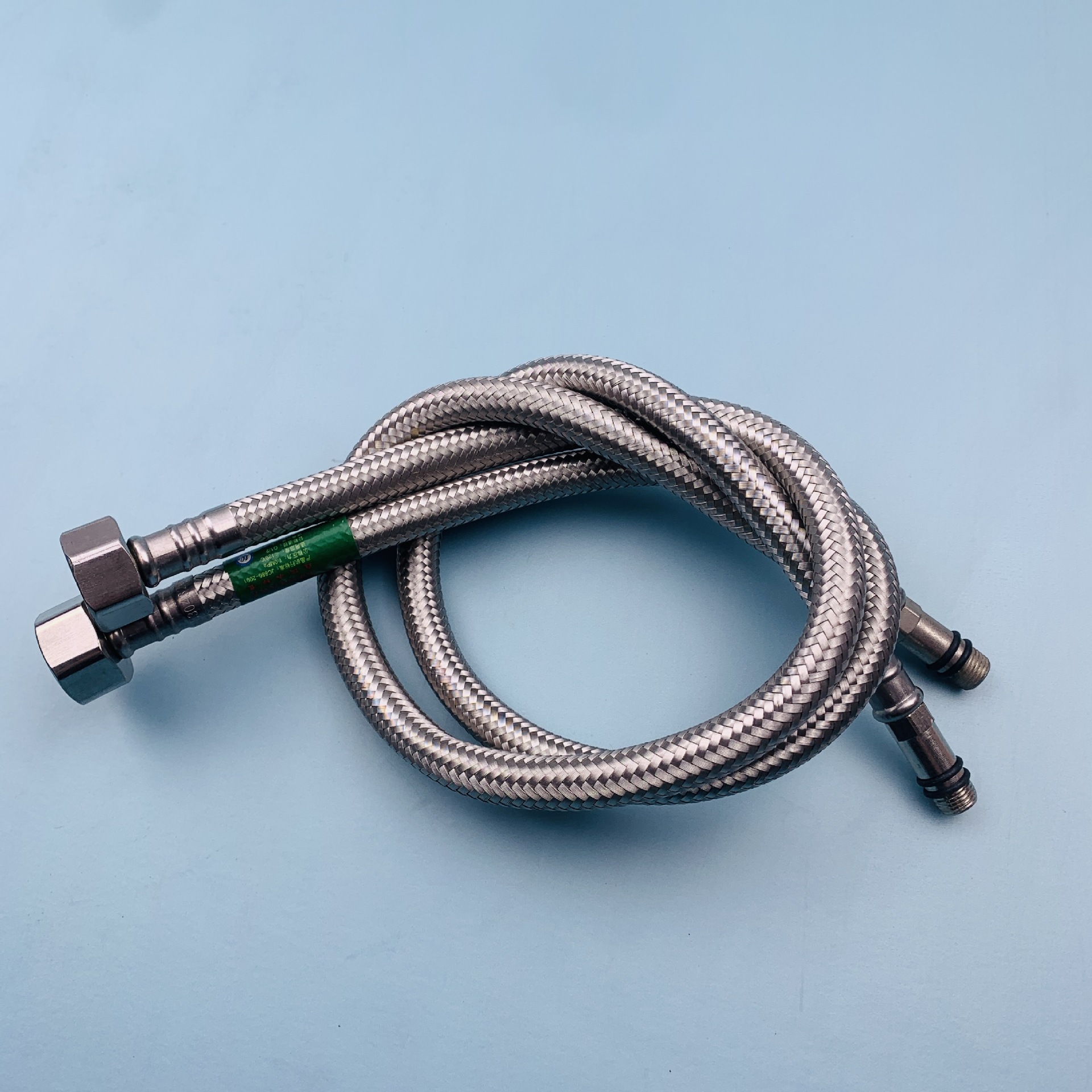 不锈钢编织尖头软管防爆金属软管冷热水龙头进水管冷热4分60cm起