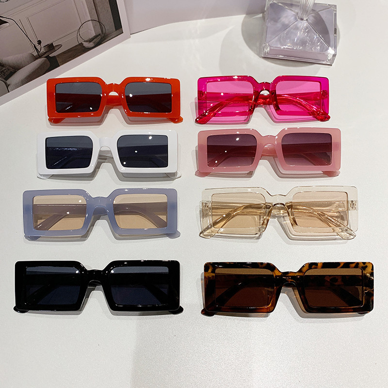2022 summer new square sunglasses european and american beach small frame glasses stylish beach jelly color sunglasses for women
