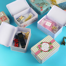 翻盖长方形小铁盒杂物收纳盒连盖糖盒烟盒礼物曲奇饼干烘焙包装盒