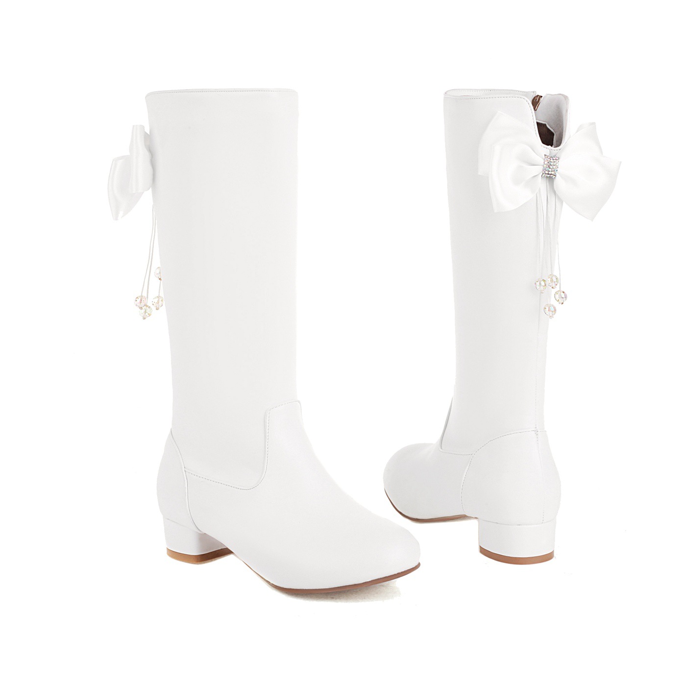 不过膝长靴女秋冬新款lolita靴子蝴蝶结长筒靴高筒骑士靴高筒靴