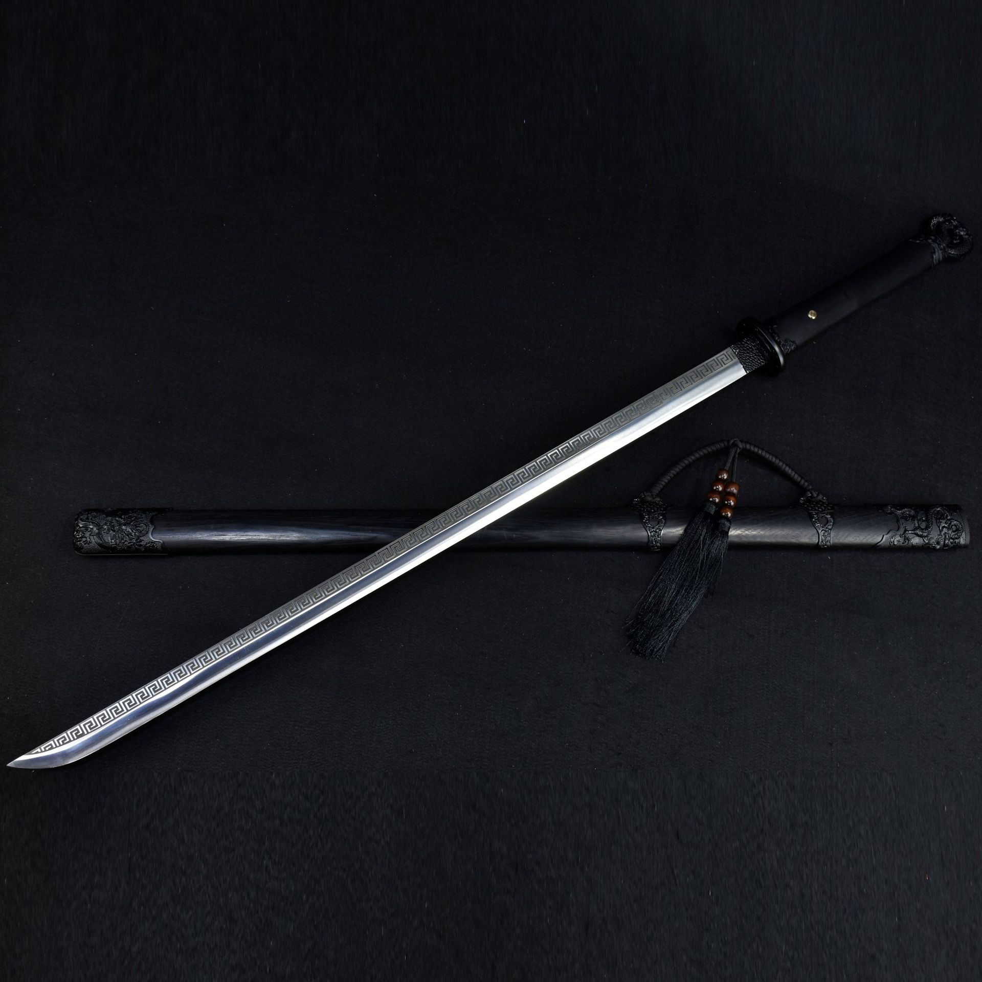 龙泉市刀剑手工锻打一体唐横刀镇宅宝剑硬剑环首刀冷兵器未开刃