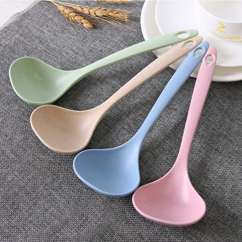 Wheat Straw Soup Spoon Home Ladle Porridge Spoon Kitchen Plastic Kitchenware Thickened Large Size Gruel Spoon