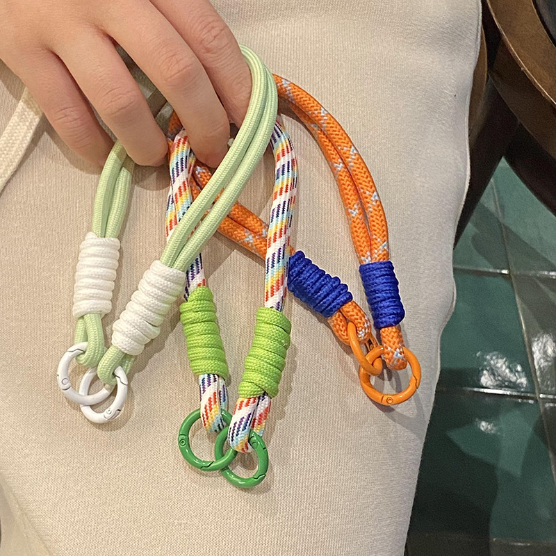多巴胺彩色编织手机挂绳通用百搭包包手提链结实便携防丢绳钥匙扣