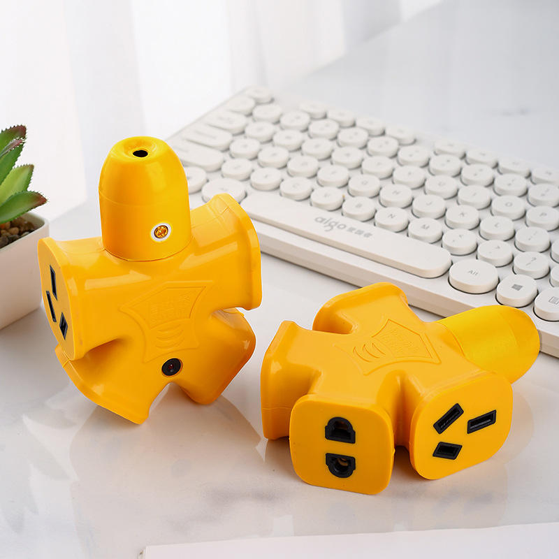 大功率工程地拖插座 大字黄色工地地拖插排人字带灯接线插板