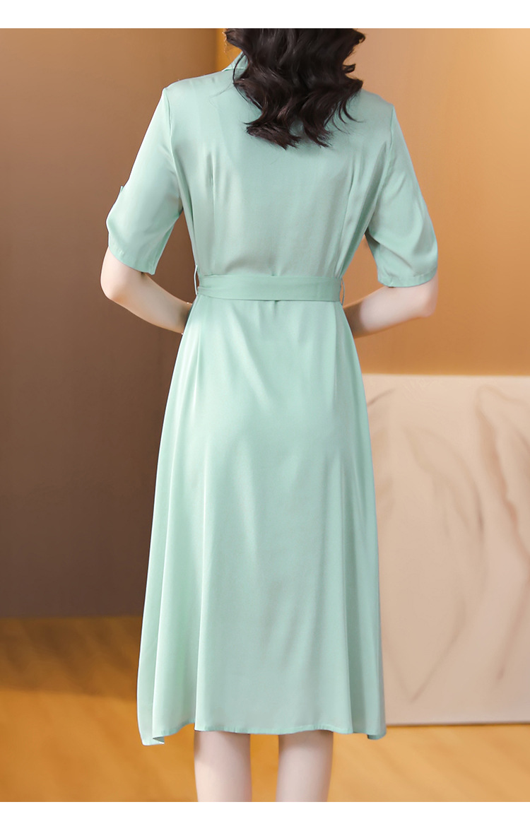 年轻款连衣裙重磅奢华妈妈贵夫人杭州正品纯色丝绸-阿里巴巴