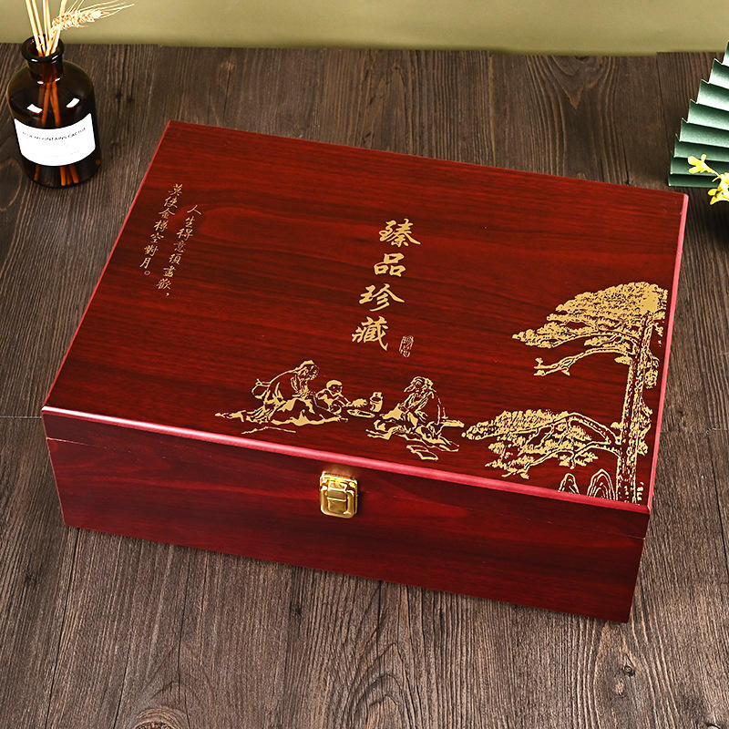 普洱茶叶礼盒 红茶绿茶茶叶包装中式木质散茶茶叶礼盒 茶饼礼盒