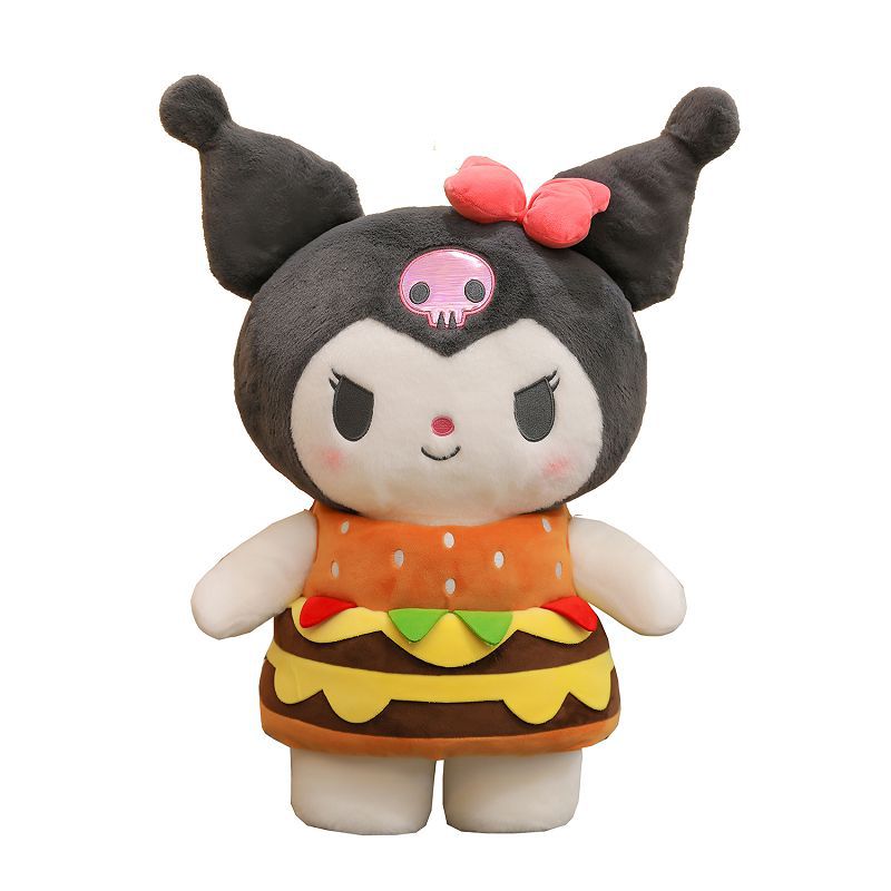 Cute Shapeshift Dark Library Falling Rice Cat Doll Melody Rabbit Doll Transformation Hamburger Plush Toy Gift