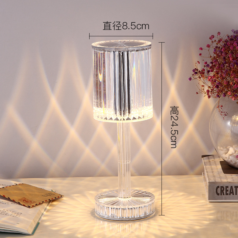 Gatsby Crystal Lamp Hotel Decoration Diamond Table Lamp Romantic and Cozy Led Bedside Lamp Remote Control Ambience Light