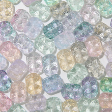 夏季果冻玻璃透明双拼直孔花牌珠琉璃串珠子手链散珠DIY手工材料