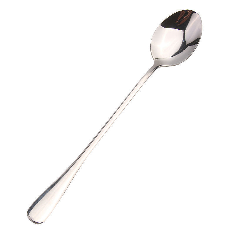 Coffee Spoon Ice Spoon Stainless Steel round Spoon Long Handle Spoon Coffee Stir Spoon Mug Spoon Korean Spoon Wholesale