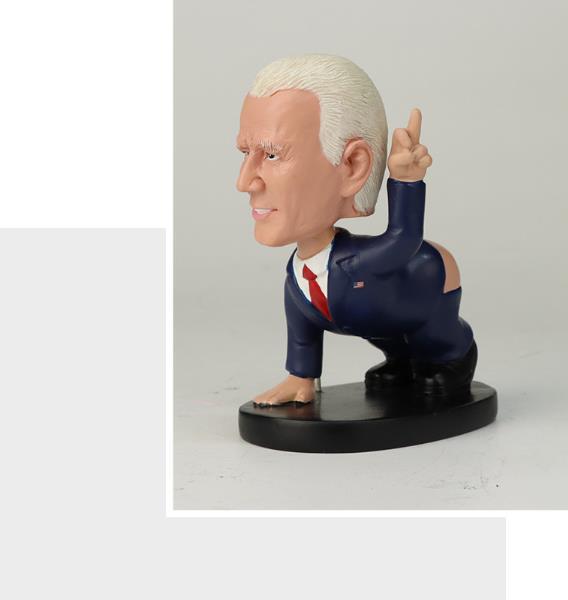 创意新款拜登笔筒摆件趣味恶搞人物树脂雕像名片夹工艺纪念品公仔