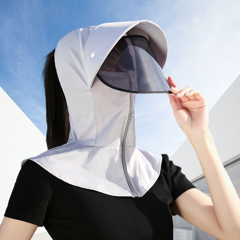 Summer New Sun Hat Uv Protection Face Mask Solid Color Cycling Sun Hat Breathable Sun Hat Wholesale