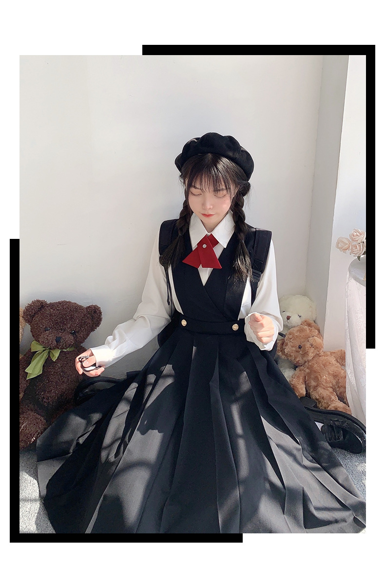 原创jk日系护奶裙厂家直销百褶裙制服女学生正版背心卡