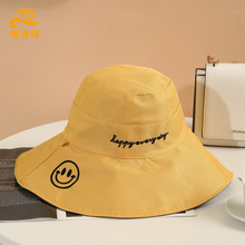 夏季新款渔夫帽双面大檐笑脸双面太阳帽防晒 遮阳帽可折叠帽子女