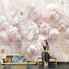 美式手绘抽象桃花水泥墙壁纸客厅电视背景墙布卧室沙发餐厅壁画3d